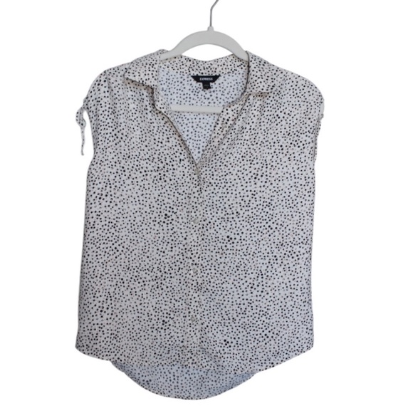 Express Printed Ruched Tie Shoulder Blouse Size S - Picture 1 of 5